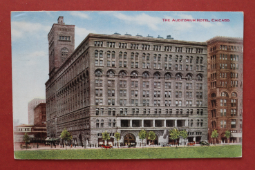 Postcard PC Chicago Illinois 1910 Auditorium Hotel archtiecture USA US United States